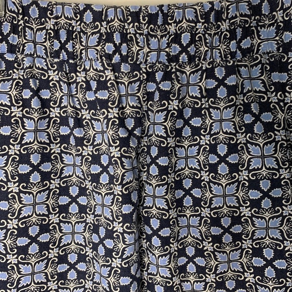 Ann Taylor Loft Outlet Skirt Size Medium Linen Blend Blue Floral Spring Beach - Picture 7 of 7